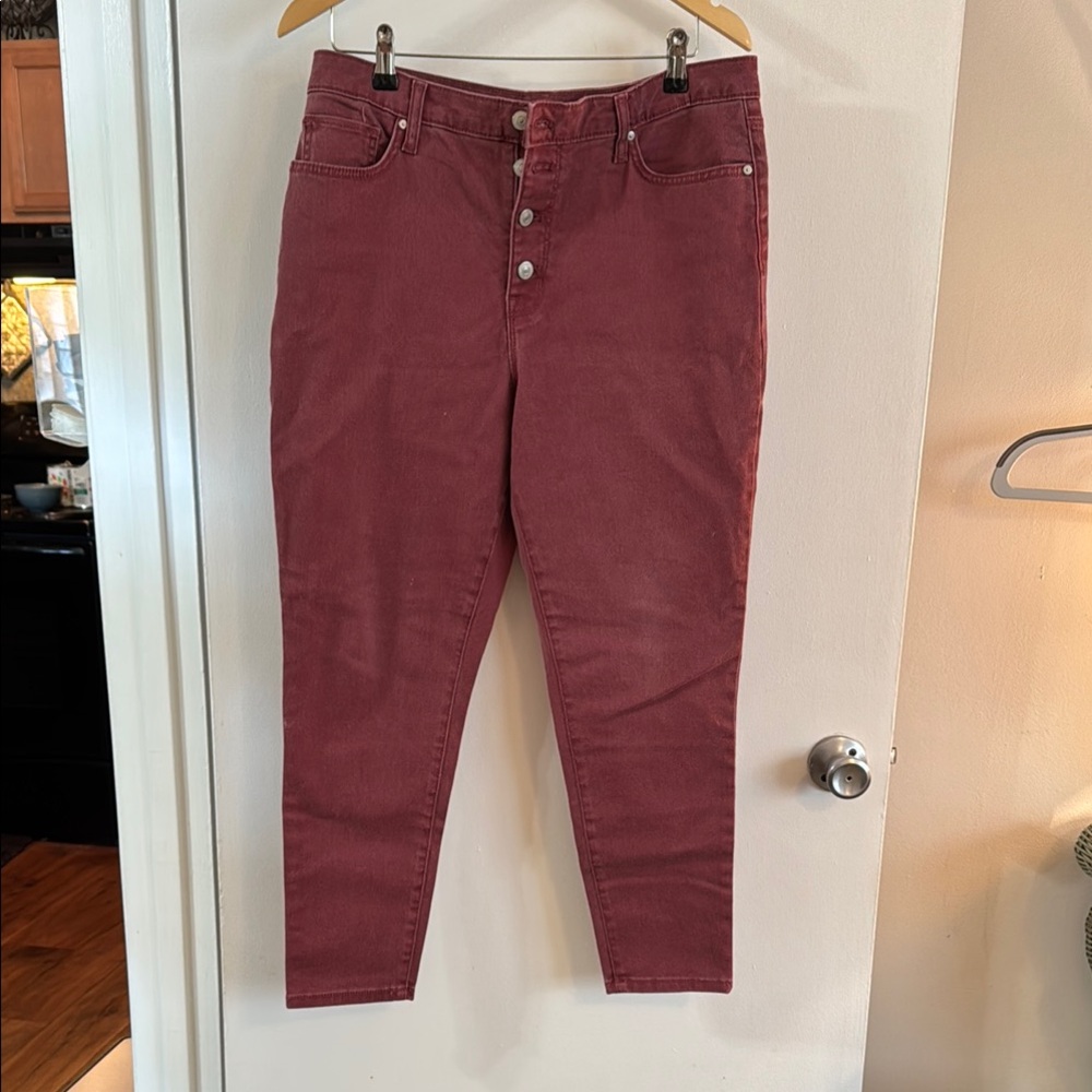 New Directions Burgundy 90’s style Jeans size 14 regular length